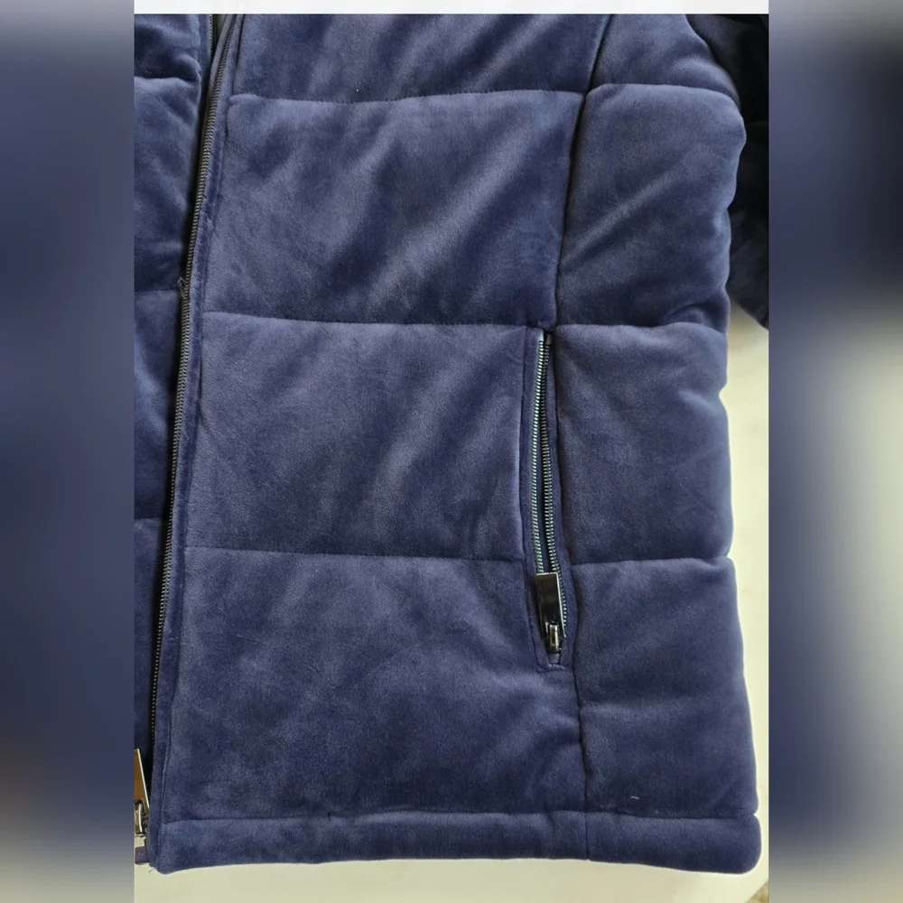 NWOT Marc New York navy quilted velvet puffer jacket size large - Picture 9 of 12